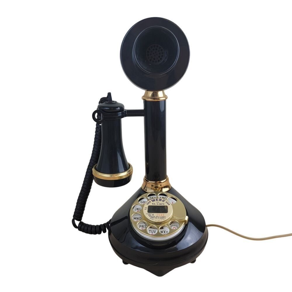 Vintage Candlestick Rotary Dial Telephone Home Decor Collectible